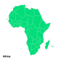 vector map of africa continent isolated on transparent background