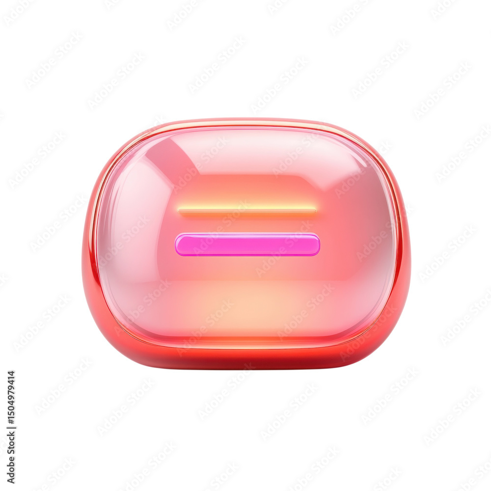 Aufkleber equals sign in a glassy bubble a symbol of balance and harmony with soft on transparent background
