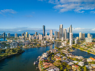 Aerial view of Gold Coast in Australia