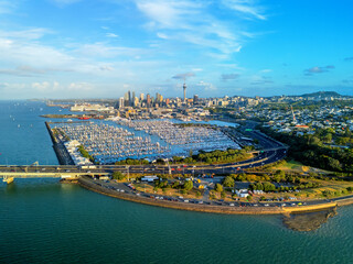 Aerial view of Auckland of New Zealand at daytime