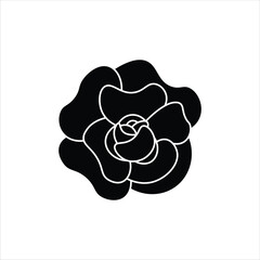 Camelia Flower Silhouette Icon