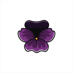 Fototapeta premium Pansy Flower Colored Illustration