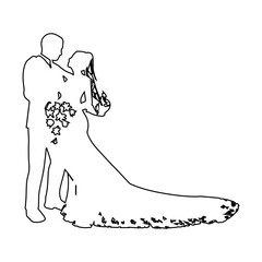 silhouette wedding icon