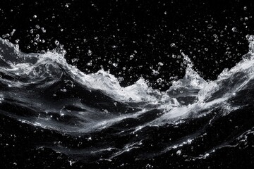 Water Splash on Black Background
