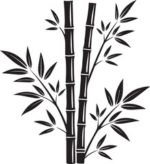 bamboo vector art silhouette design illustrator on white background