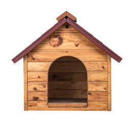 wooden dog house isolated on transparent background