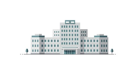 Vector graphic of a modern geometric style building exterior facade