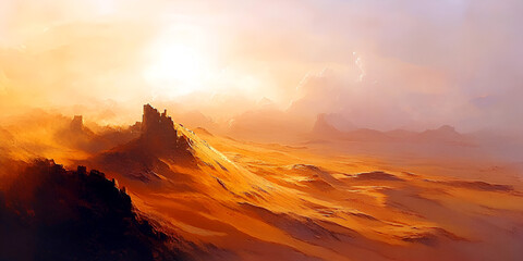 sunset in the mountains
