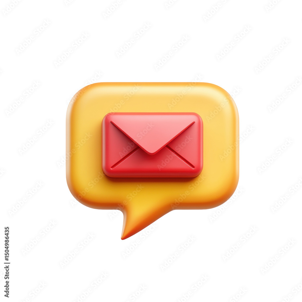 Poster a vibrant new message arrives in a cheerful notification inviting on transparent background