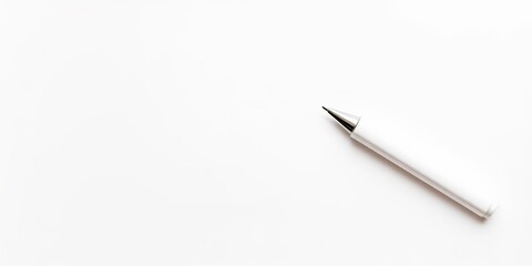 Clean white pen on white background; ideal for mockup, top view, product mockup