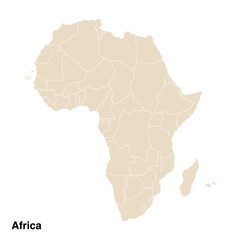 vector map of africa continent isolated on transparent background