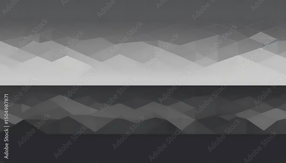Poster a geometric background features grayscale polygons and sharp lines evoking modern tech aesthetics.