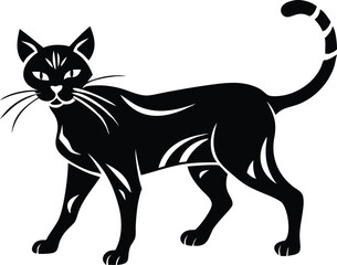 Cat Silhouette Vector Clipart Illustration png icon