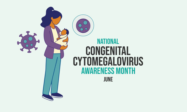 Congenital cytomegalovirus awareness month. CMV concept illustration.