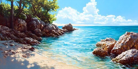tropical island in the sea