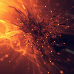 Obraz premium Vibrant abstract dot network