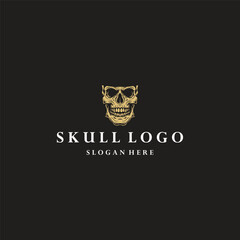 Skull logo style icon design template vector illustration