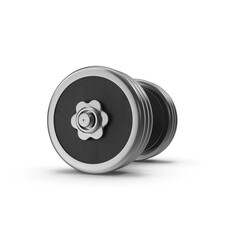 Silver Dumbbell Isolated on Transparent Background