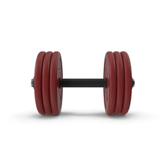Red Dumbbell Isolated on Transparent Background