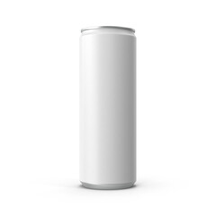 White Aluminum Beverage Can Isolated on Transparent Background