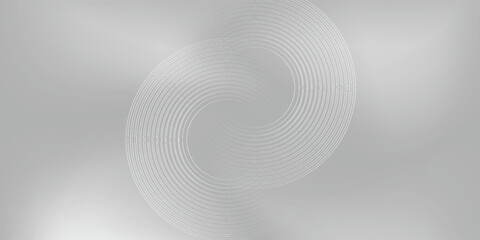 Fototapeta premium Abstract white glowing geometric lines on gray background. Modern shiny blue circle lines pattern. Futuristic technology concept. Suit for cover