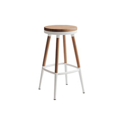 Modern Wooden and White Bar Stool - Stylish Contemporary Design