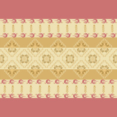  Seamless classic damask pattern in pink tone - vector illustration for luxury textile design.