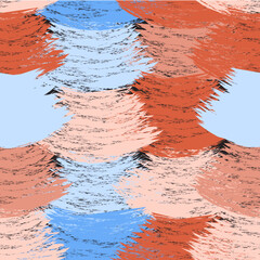 Seamless colorful  pattern with row of grunge blot arc elements