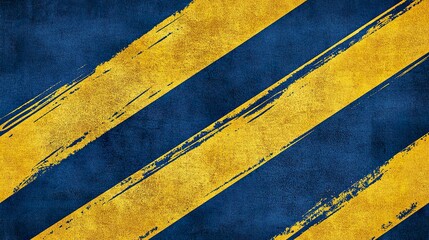 Blue and yellow grunge diagonal stripes textured background