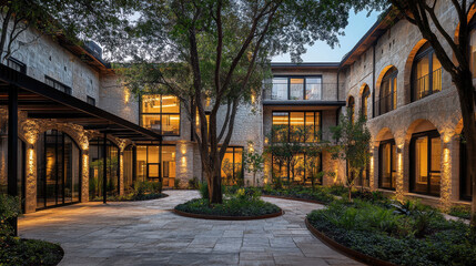 Naklejka premium Stunning Courtyard Architecture Design