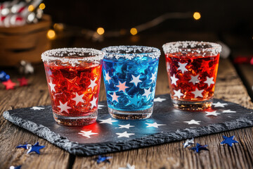 Patriotic Star-Shaped Cocktails