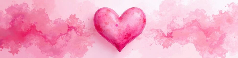 Blush pink heart watercolor wash, romantic texture, soft, beautiful