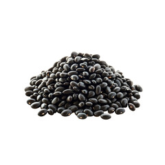 Pile of Black Beans on White Background