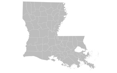 Louisiana map, Louisiana administrative map. parishes map of Louisiana, blank Map, empty map of Louisiana