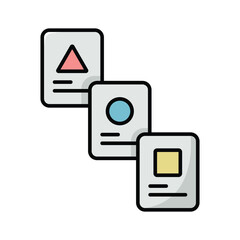 Fototapeta premium flash cards icon vector design template simple and clean