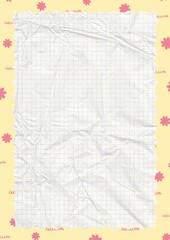 Cute illustration pattern frame paper note background