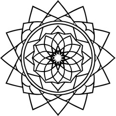 Holographic Mandala Vector on White Background