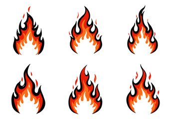 Cartoon Flames: Vector Fire Set
