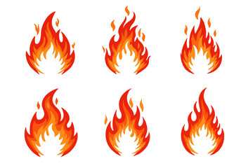 Fiery Collection: Cartoon Flame Set for Design