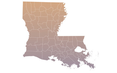 Louisiana map, Louisiana administrative map. parishes map of Louisiana, blank Map, empty map of Louisiana
