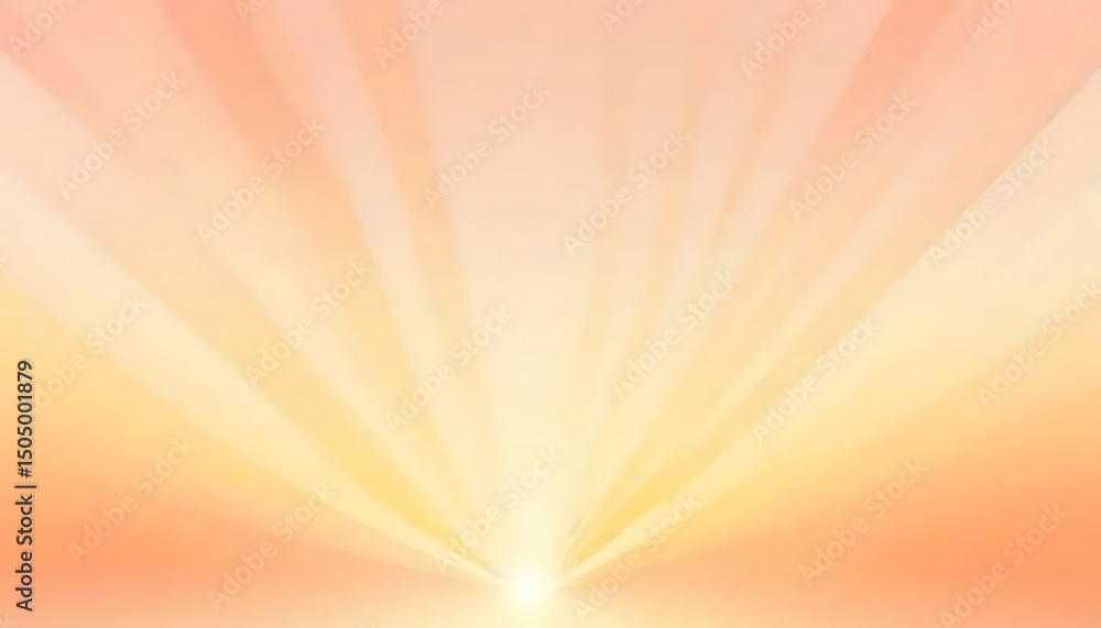 Poster abstract image with soft yellow and orange hues radiating from a central light source.