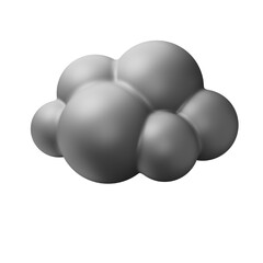 3D Cloud Icon with Transparent Background