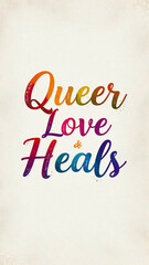 All Identities Matter Pride Typography, Minimalist Rainbow Cursive Text Design, Elegant Lettering on Soft Beige Background, Clean Composition with Subtle Textured Paper Effect