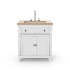 Bathroom Cabinet and Sink isolated on transparent background