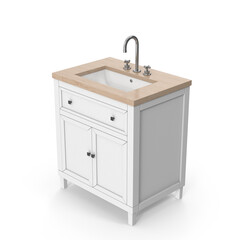 Bathroom Cabinet and Sink isolated on transparent background