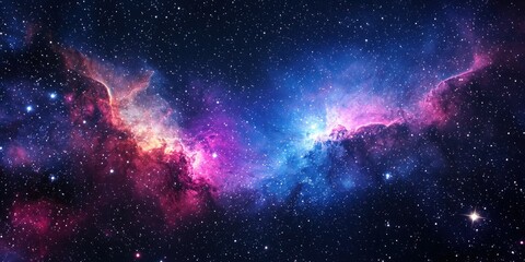 A vibrant nebula stretching across the universe, surrounded by countless stars