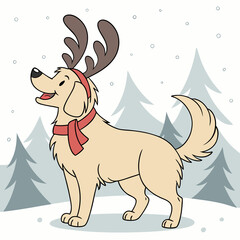 dog and christmas tree