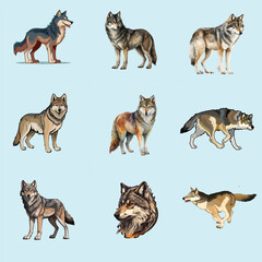 Obraz premium Wolf color vector design editabie file 1