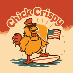 A vibrant and appetizing chicken crispy logo featuring a golden crispy fried chicken drumstick with bold and playful typography. Perfect for fast food restaurants, chicken shops, food trucks, and casu