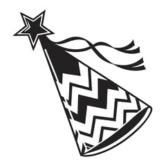  "Party Hat with Zigzag Pattern"